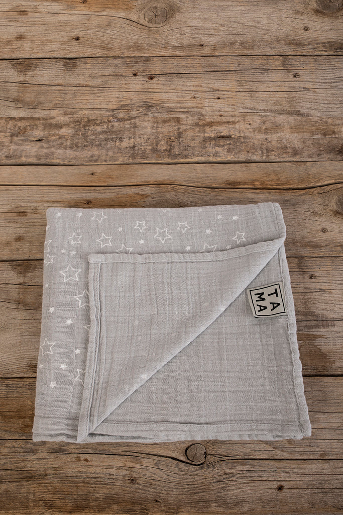 Twinkle Star Muslin - Light Grey, TAMA 
